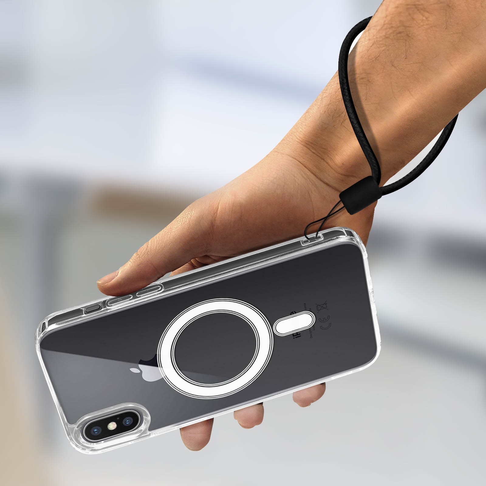 Coque bi-materiale iPhone XS Swissten transparente avec angles renforcés