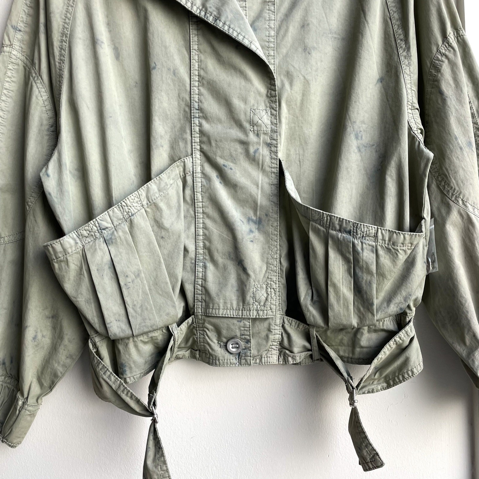 Free People Green Parachute Utility Jacket Size S Lightweight Slouchy Indie image 7