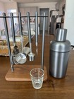 Crate & Barrel Fenton Bar Tool Set Cocktail Shaker Stand Jigger Glass Opener — photo 1