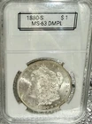 1880 S Morgan Silver Dollar DMPL Deep Mirror Proof Like- Beautiful- Toning