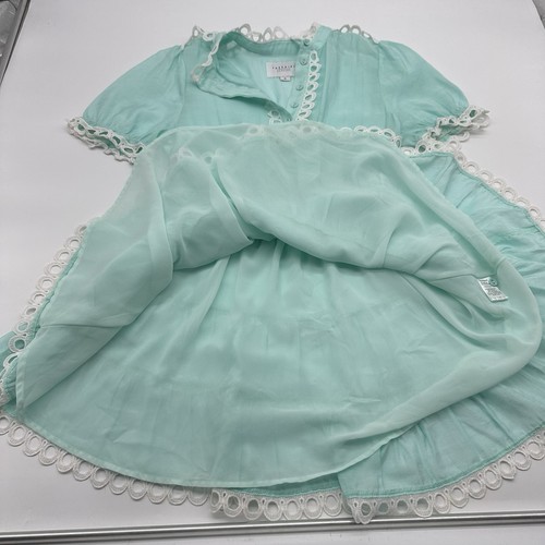 The Shirt by Rochelle Behrens Portofino Size Medium Mint Green Eyelet Mini Dress - Picture 6 of 10