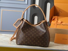 Women'sClassic Brown Floral Canvas Bucket Bag Matching Detachable Shoulder Strap