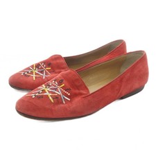 Hermes Flat Shoes Pumps Red Women's Size EU36.5/US6