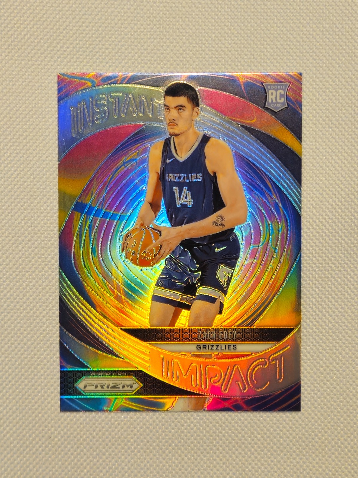 2024-25 Panini Prizm Zach Edey Instant Impact Silver Prizm Rookie Memphis #25
