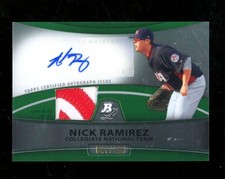 2010 Bowman Platinum Nick Ramirez Jersey Patch Auto Green Refractor /199 UX5477