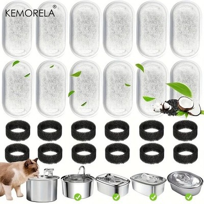 12/15PCS Cat Water Fountain Activated Carbon Sponge Filters