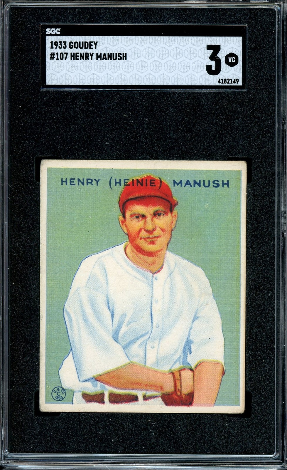 1933 Goudey (R319) #107 Heinie Manush SGC 3