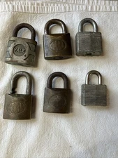 Lot of 6 Vintage Locks Antique Padlocks NO Keys. Corbin (3) Master Lock (2).Yale