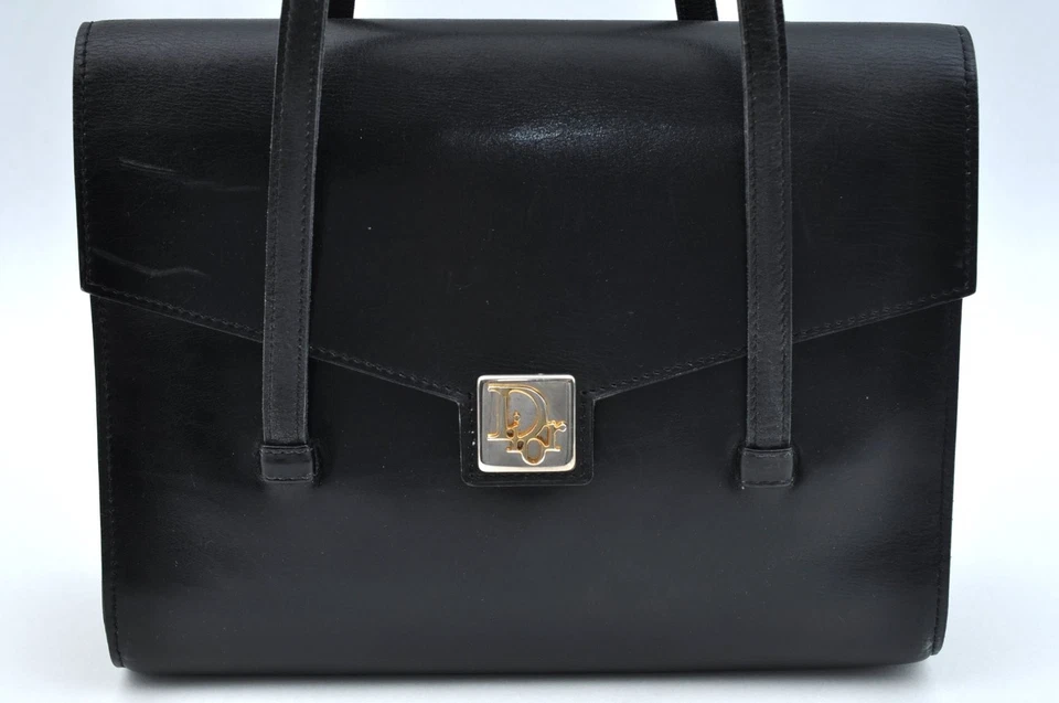 Auténtico Bolso de Mano Christian Dior Cartera Cuero Negro CD 0831N Foto 2 de 4