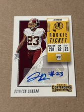 2018 Contenders Quinton Dunbar Rookie Ticket Auto #338 Washington Redskins 