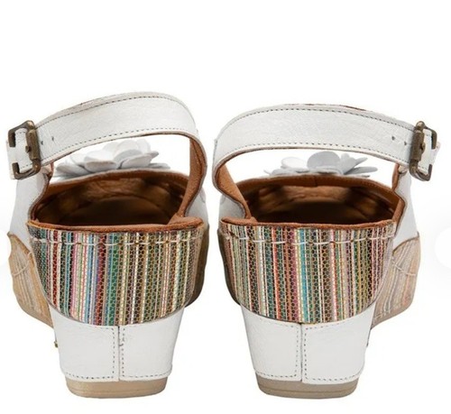 LOTUS CARIA SANDALS IN WHITE LEATHER. RRP. £ 54 - Picture 3 of 4