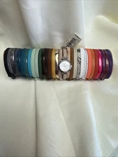 Ladies Fossil Watch Set With 30  Interchangeable Bands & Storage Pouch