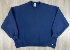 Vintage 90s Russell Athletic Navy Blue Crewneck Sweatshirt Made in USA Size XL