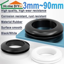 Open Grommets Black/White Rubber Wiring Ring Blind Plug Bung 3mm 4mm 5mm 90mm