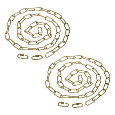 6ft Lighting Hanging Chain 2pcs Looping Chain with Quick Link Brass