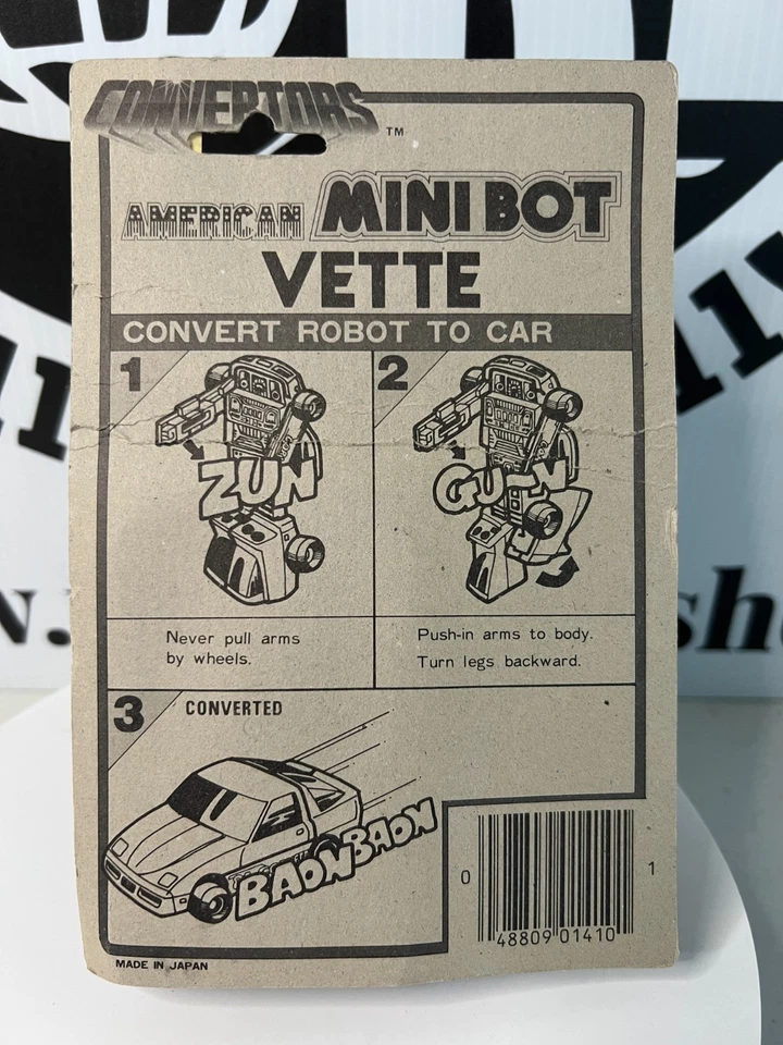 Convertors Minibot Robot Action Figure Transformers Vette MOC Sealed Fair Card - Image 3 of 4