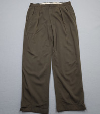 VTG Polo Ralph Lauren Pants Mens 36x31 Green Pleated Cuffed Dress Trousers 90s