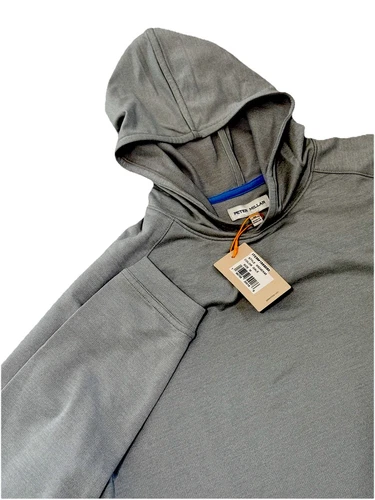 PETER MILLAR CROWN SPORT PERFORMANCE HOODIE GRAY GALE MEDIUM MS23EK45 NWT $150