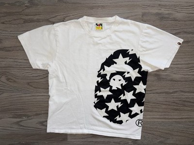 A Bathing Ape STA Pattern Big Ape Head Tee White T-Shirt Mens (M) Streetwear