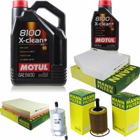 Mann Inspektionspaket 6L Motul 8100 X-Clean+ 5W-30 FüR Audi A3 3.2 V6 Quattro