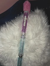 NEW REDESIGNED BLING WALKING CANE ADJUSTABLE PINK MULTI ,FAUX FUR HANDLE 33-37 "