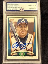 Chipper Jones 2002 Topps 206 #T206-20 Signed Auto 10 PSA/DNA Gem Braves