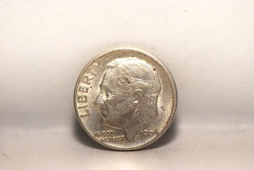 USA, 1964-D Roosevelt Dime, KM195, silver, .0723oz., EF+, NR, 1-11