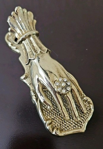 Vintage Metal Hand Spring Clip Holder