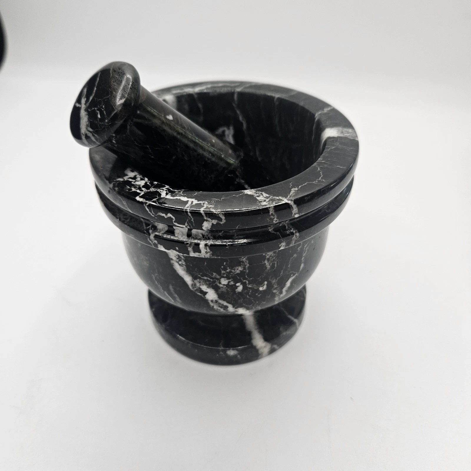 4" Mortar And Pestle Black Zebra Marble Spice Herb Pepper Grinder Mortar Pestle
Opens in a new windo