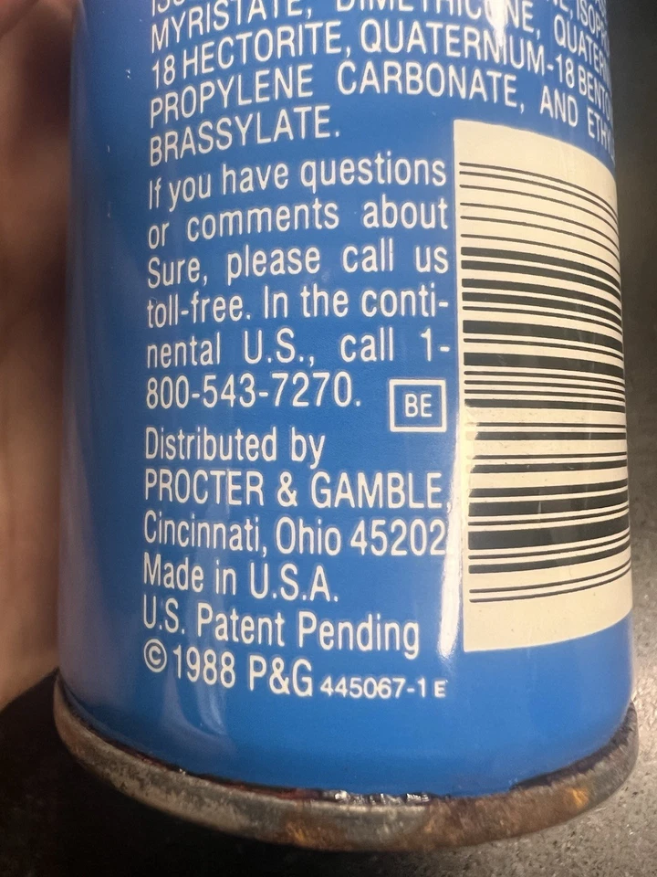 Antitranspirante y desodorante Sure 1988 vintage sin perfume lata de 6 OZ nuevo stock antiguo Foto 4 de 4