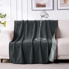 Reversible Waterproof Blanket for Bed Couch Sofa, 40"x60", Grey