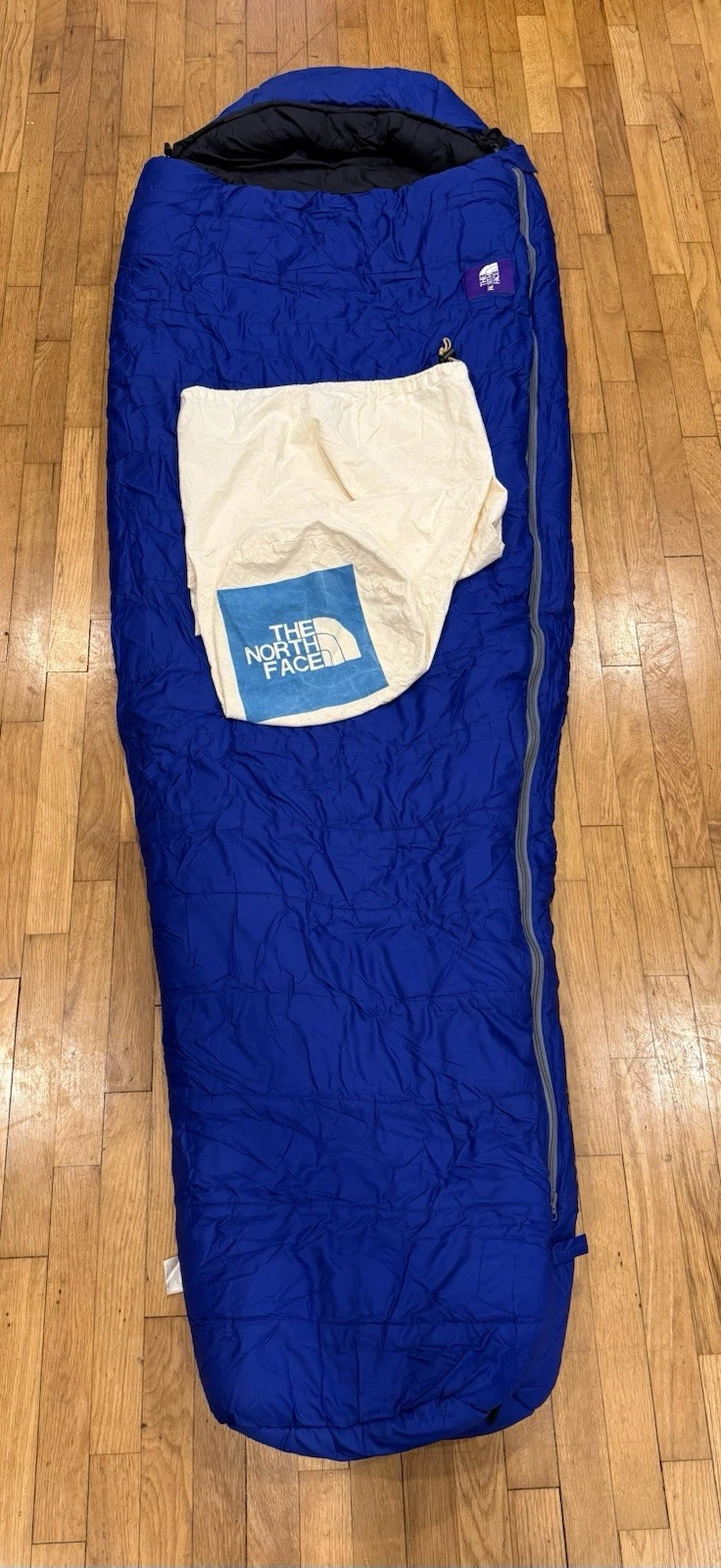 The North Face Sleeping Bag Mummy Blue Black 86” X 29” Cold Weather Camping NICE