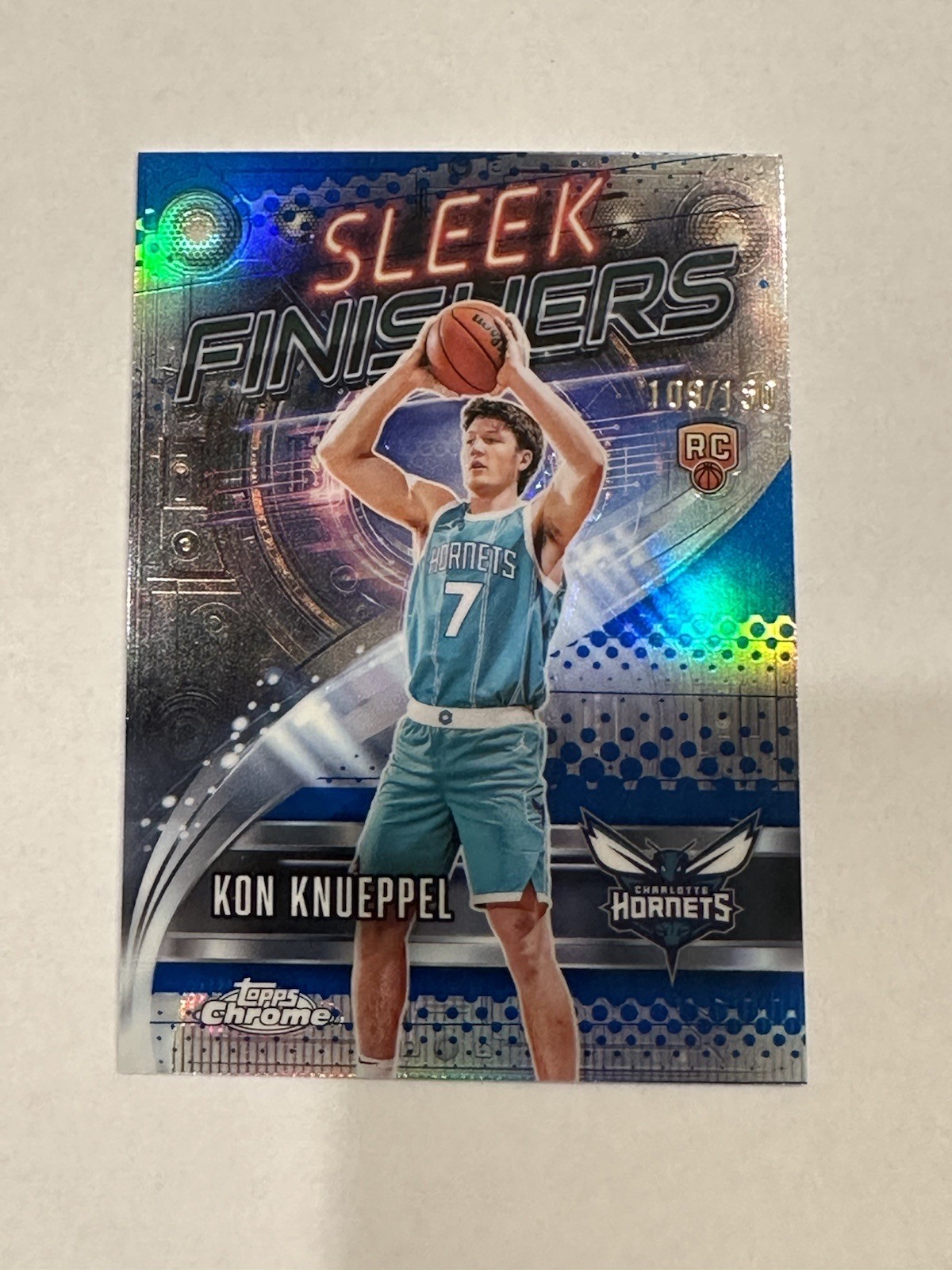2025-26 Topps Chrome KON KNUEPPEL RC Sleek Finishers BLUE REFRACTOR /150 SF-24