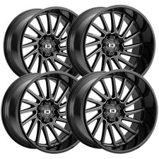 Set Of 4 Vision 306 Rapier 20x10 6x5.5 -25mm Blackmilled Wheels Rims Set Of 4 Vision 306 Rapier 20x10 6x5.5 -25mm Blackmilled Wheels Rims