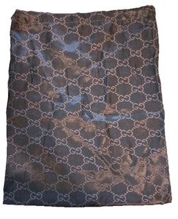 Vintage Gucci Viscose Polyester GG Print Brown Dust Bag 15” X 12" Drawstring