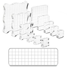 12 Pieces Acrylic Stamp Blocks, Assorted Sizes Clear Acrylic Mounting Blocks ...