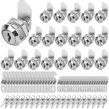 3 Packs Cabinet Locks with Keys 5/8" Cam Lock Keyed Alike Tool Box Lock, 20Packs