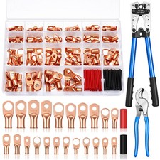 Battery Cable Ends Kit 222 Pcs 110 Pcs Awg 1 2 4 6 8 1/0 2/0 110 Items 3:1