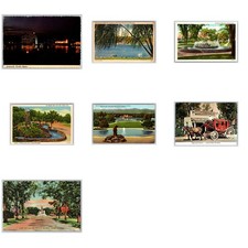 Lot of 7 Vintage City Park Postcards Colorado Linen Denver Hagerstown Maryland