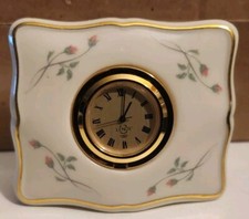 Lenox Table Clock - Rosebud (Rose Manor) Pattern