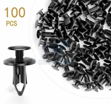 100PCS 8MM Bumper Clips Car Auto Hole Plastic Rivets Fastener Fender Push Pin