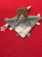 🇫🇷NEUF BIO DOUDOU PLAT DINOSAURE STEGI ATTACHE TÉTINE 27/27 CM NOUKIE S