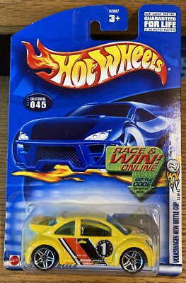 Hot Wheels Volkswagen New Beetle Cup 2002 - Édition First Editions - Boîte Longue US - Très Bon état
