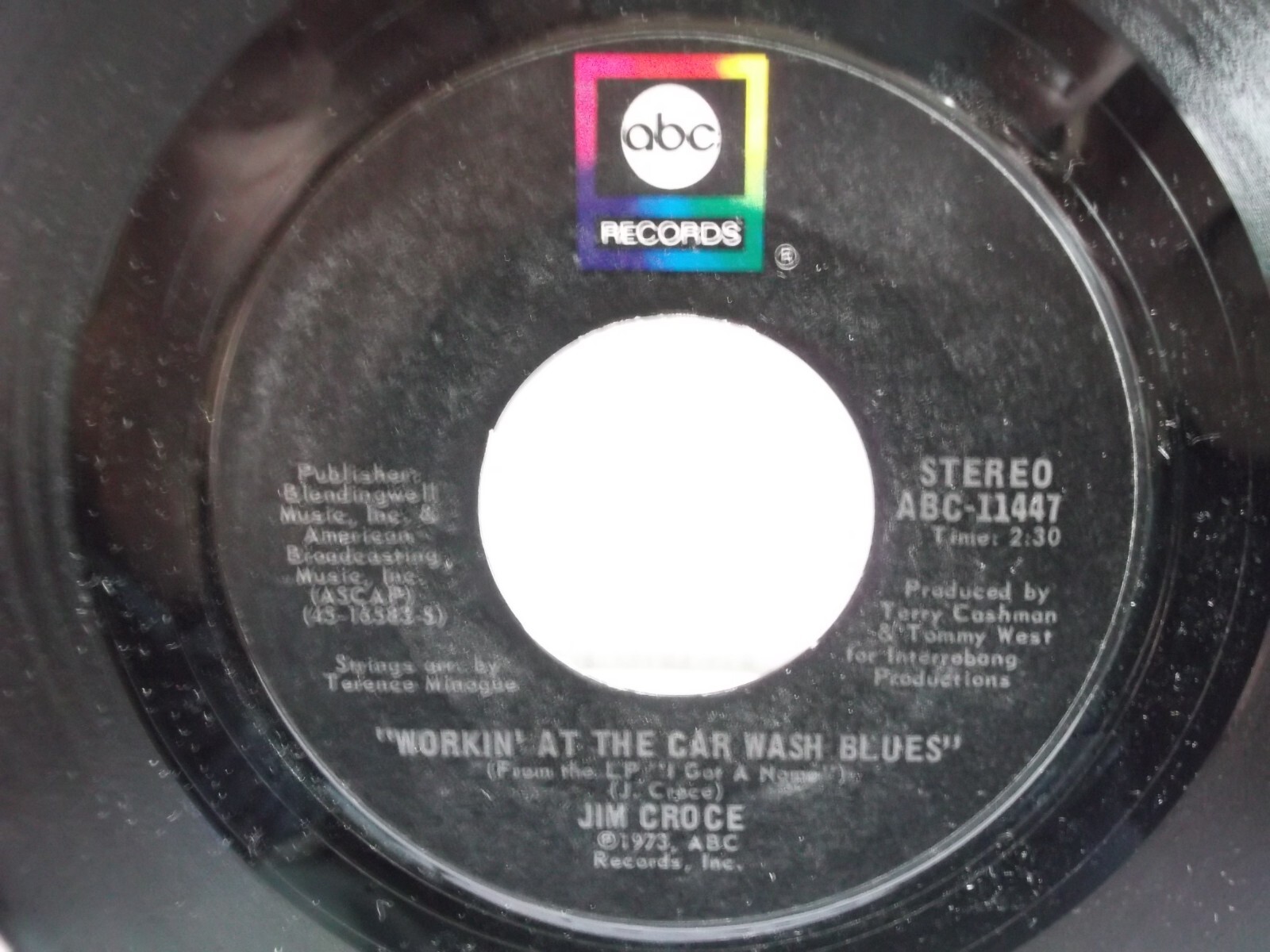 Jim Croce,ABC,"Workin' At The Car Wash Blues",US,7" 45,1973 hit folk
