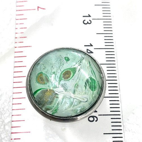 Handmade buttons unique 20mm hand painted glass dome in stainless steel setting - Picture 50 of 70