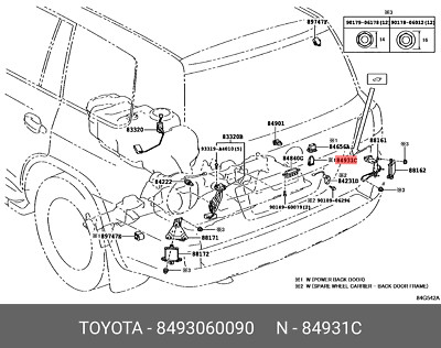 Original OE Schalter, Hecktürsteuerung, 8493060090 für Toyota 84930-60090