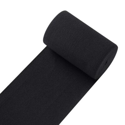 4 Inch Wide Black Heavy Stretch High Elasticity Knit Bands Braided Elastic Spool