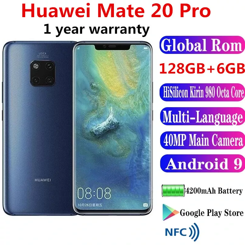 Huawei Mate 20 Pro 128GB+6GB Dual SIM 40MP Global Version Smartphone New Sealed eBay