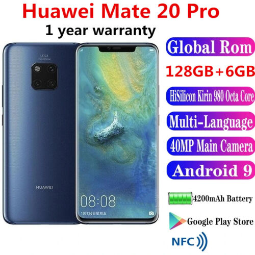 Huawei Mate 20 Pro 128GB+6GB Dual SIM 40MP Global Version Smartphone New Sealed - Picture 1 of 19