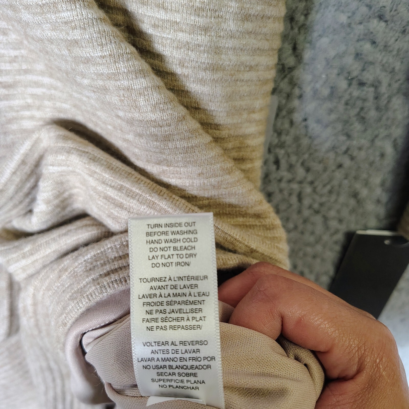 Julia Jordan Sweater Dress Women's 6 Oatmeal Lined Ribbed Puff Sleeve Preppy NWT thumbnail 13